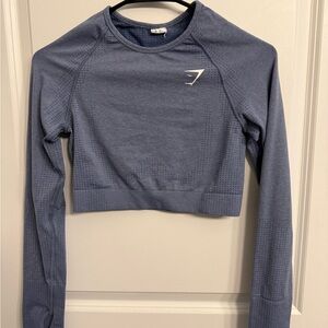 Gymshark Slate Blue Long Sleeve Crop Top